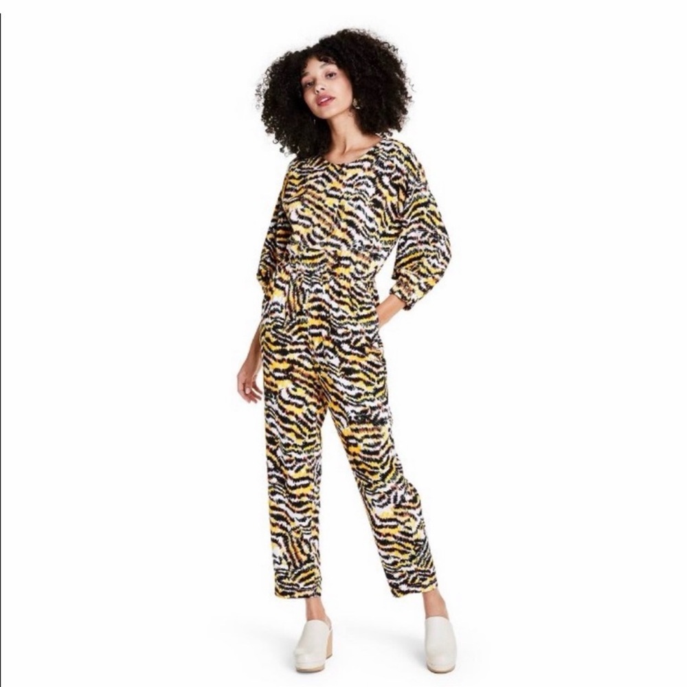 Rachel Comey Black and Yellow Tigerprint Jumpsuit